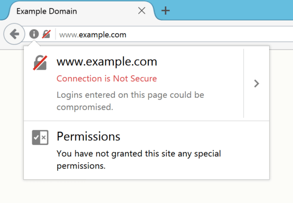 Sites not secured by SSL