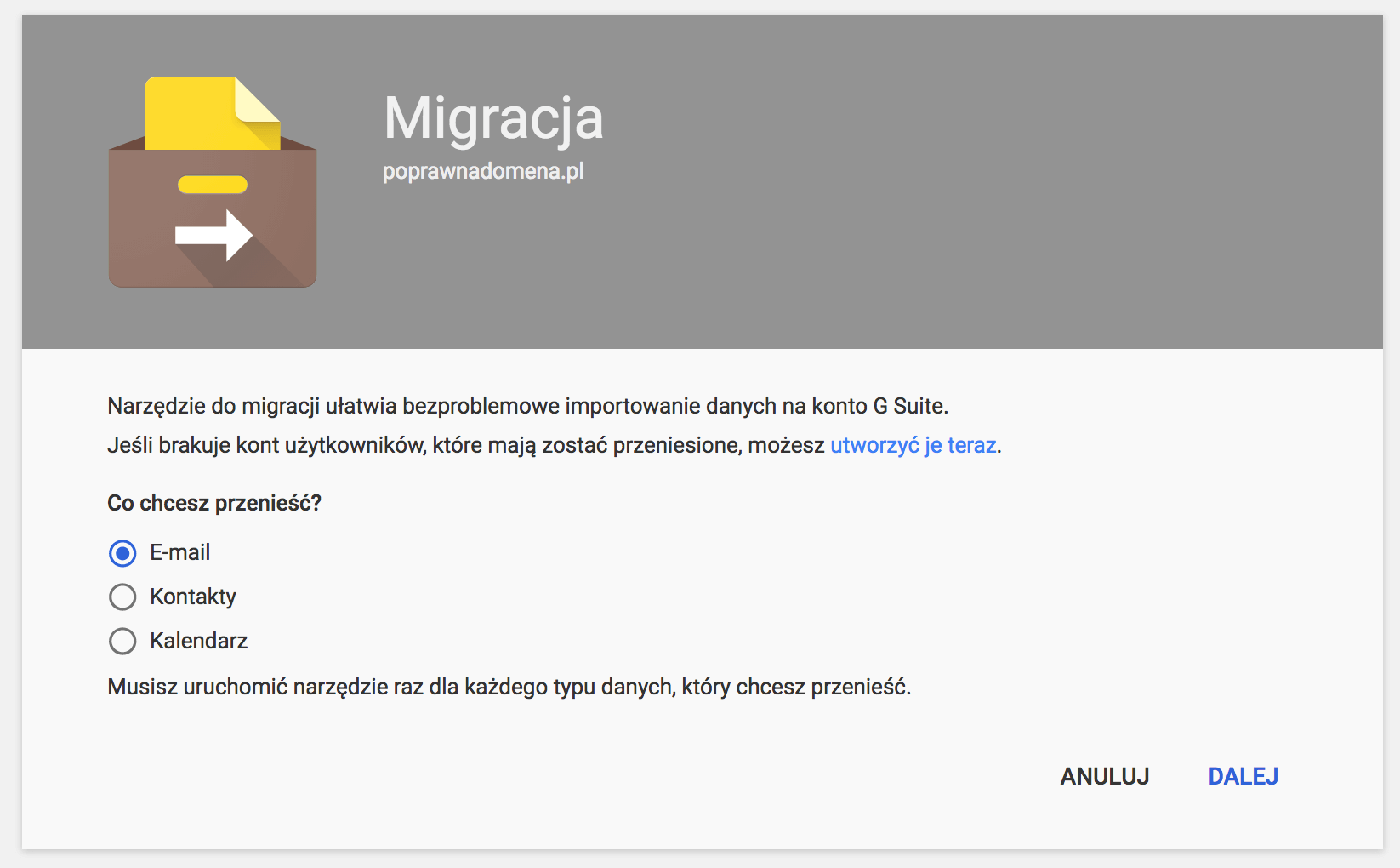 Migracja Google Suite