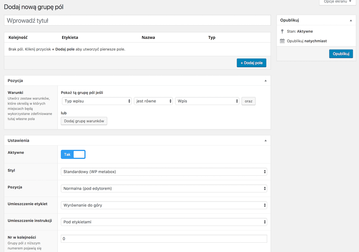 Advanced Custom Fields.