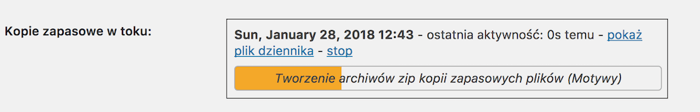 Proces tworzenia kopii zapasowej.