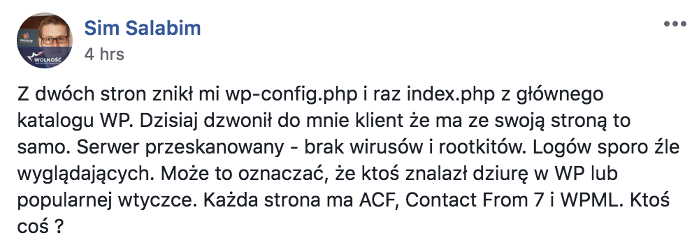 Wpis z grupy WordPress Polska