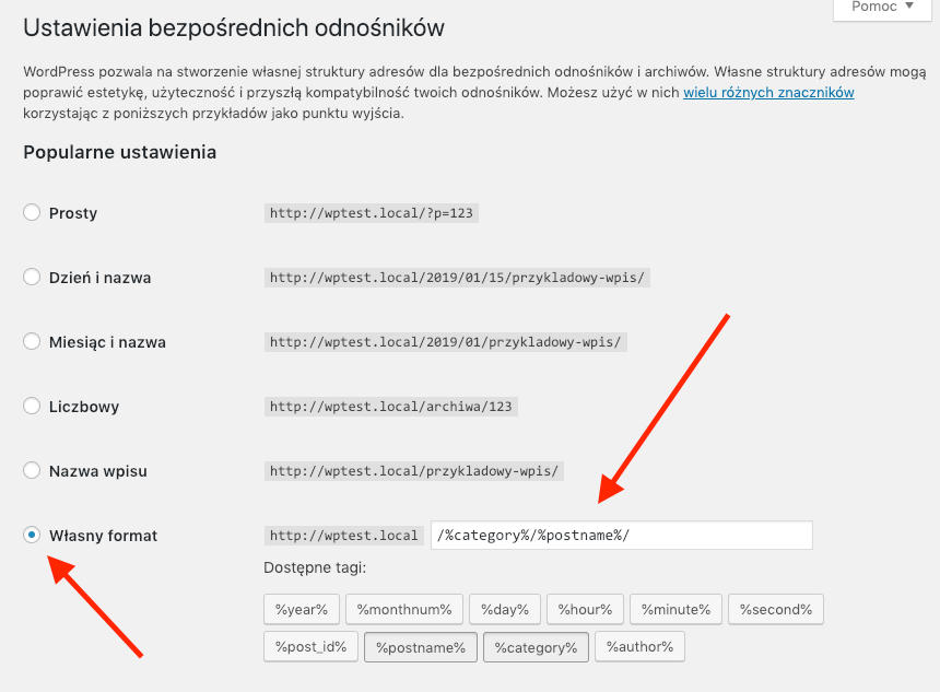 Select the preferred URL format for your website.